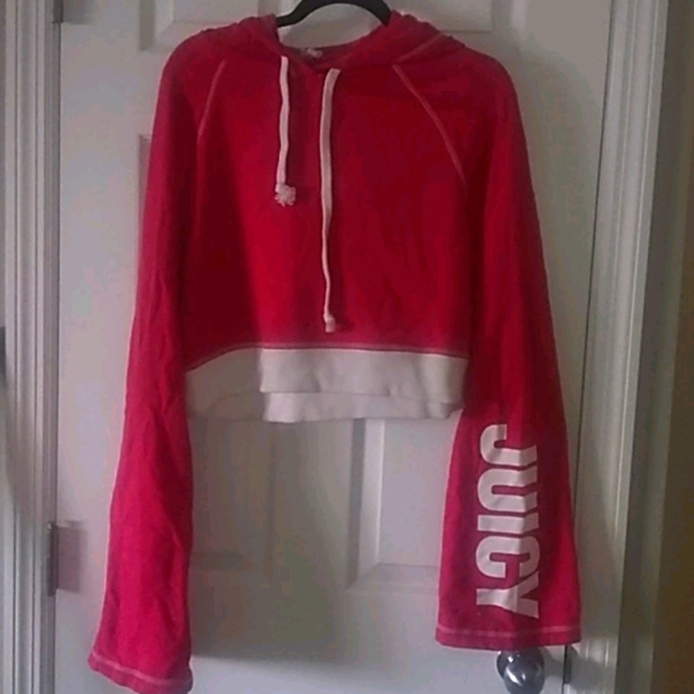 Juicy cropped pink sweatshirt hoodie